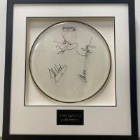 framed drum signed by Van Halen
