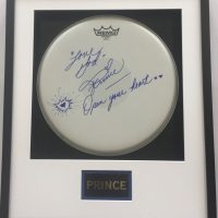framed drum signed by Prince